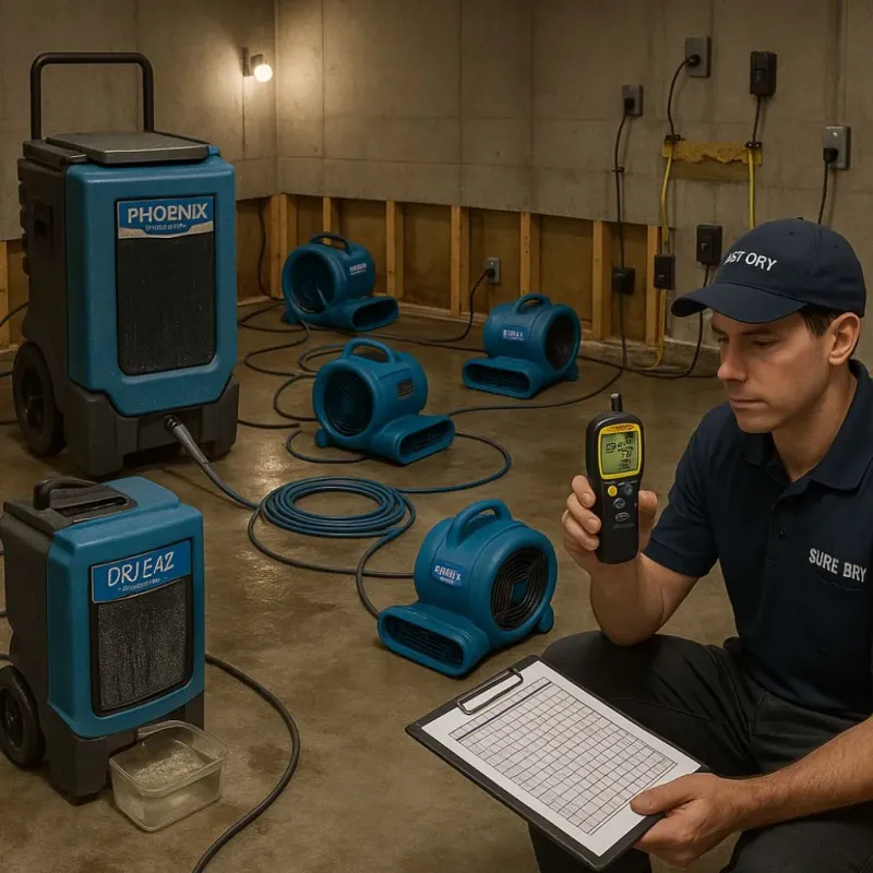 Structural Drying and Dehumidification process in Borger, TX